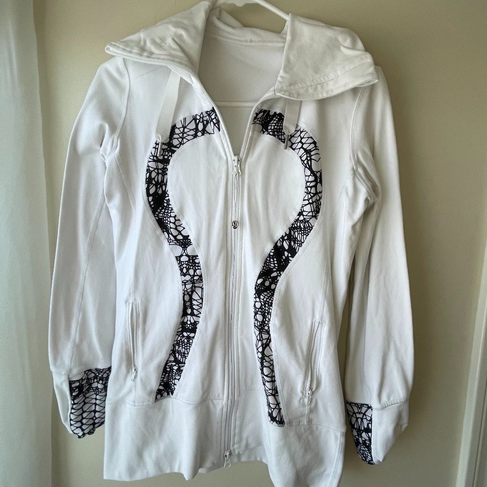 Lulu Lemon Track Hoodie US Size 4 - White & Black
